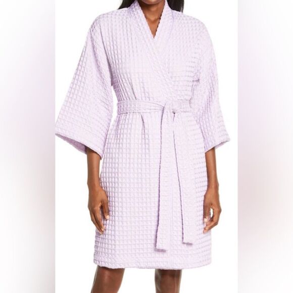 NORDSTROM Modern Waffle Robe In Purple Bloom - Picture 1 of 8